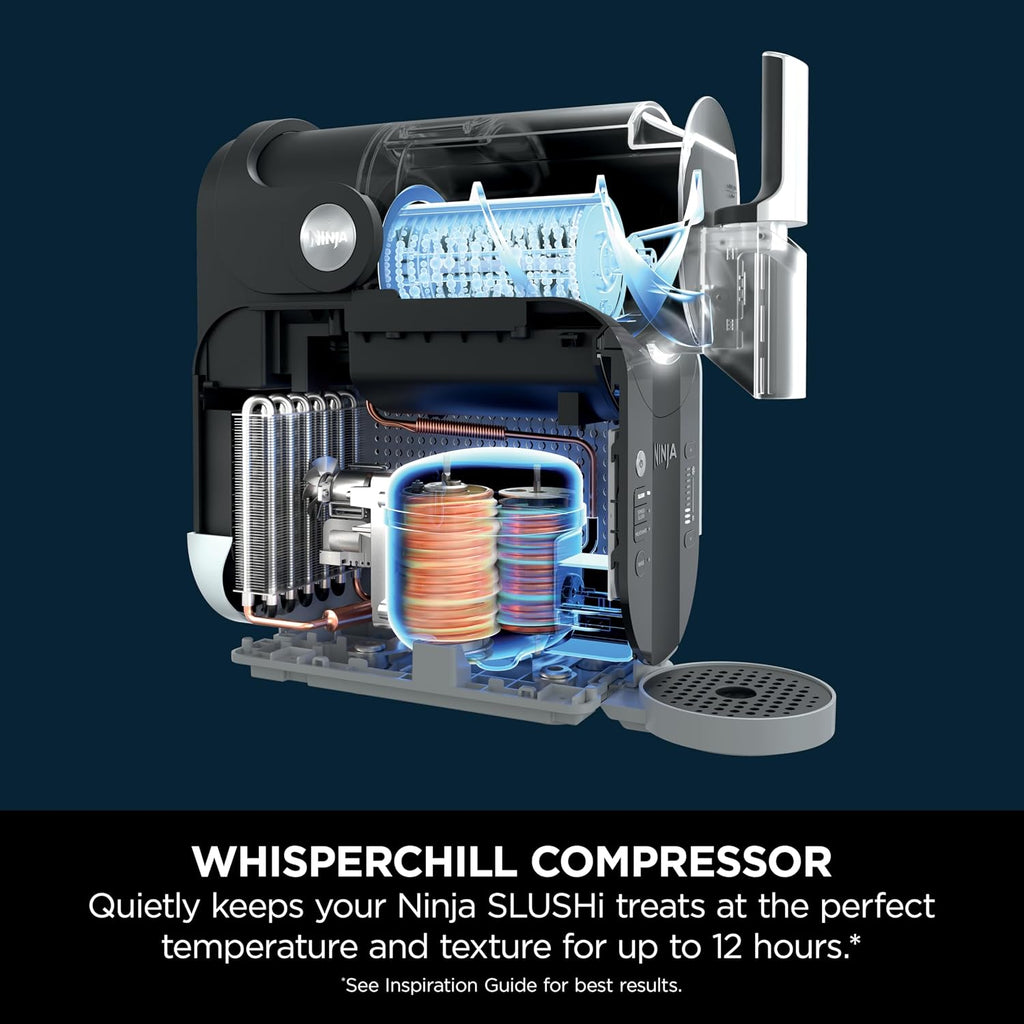 Ninja SLUSHi Frozen Drinks Maker, Create Slush, Frozen Cocktails, Frappé | Milkshakes & Frozen Juice, No Ice or Preperation Needed, WhisperChill Technology, 1.9l Capacity, Blue & Grey FS301UK
