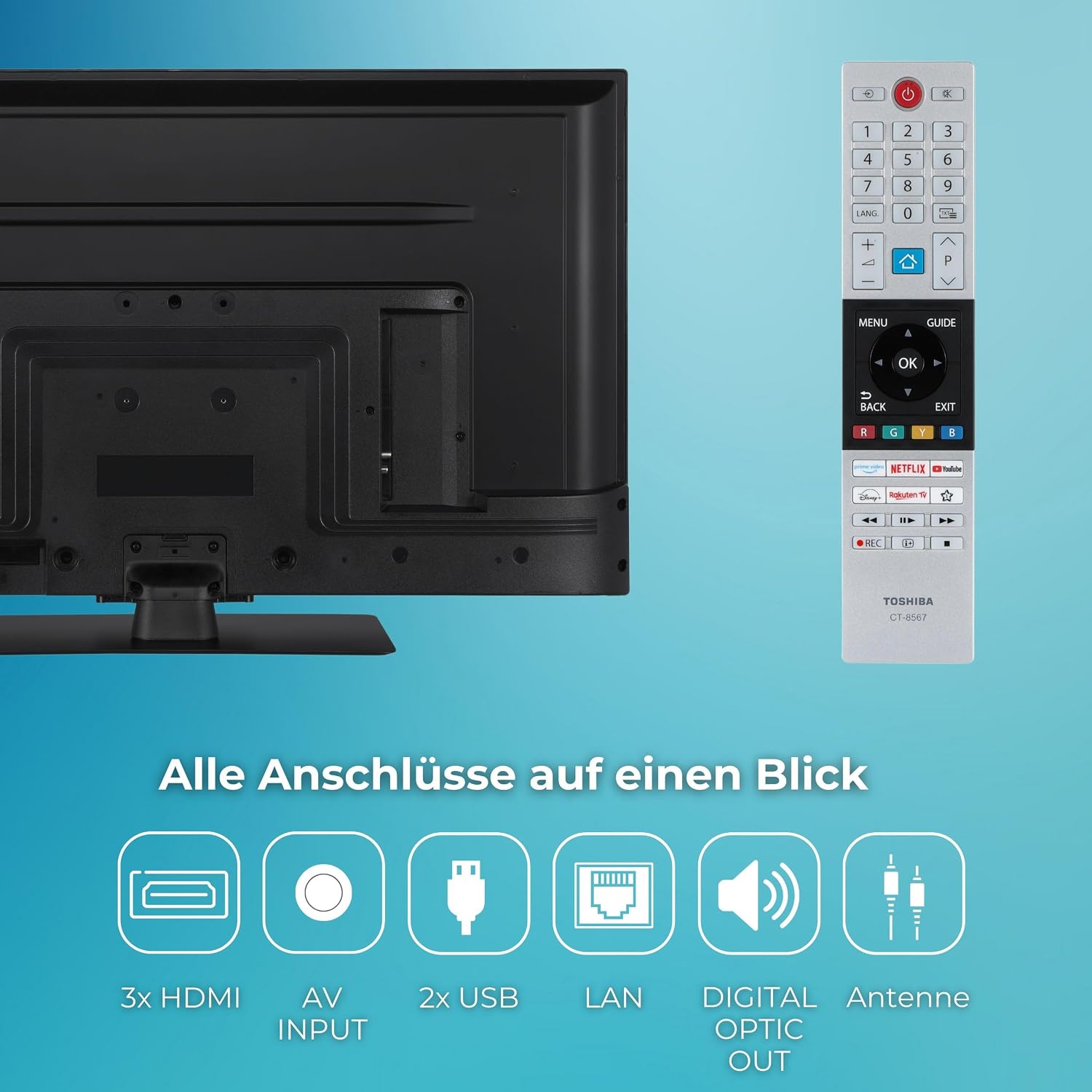 Toshiba 50UV3463DA Fernseher 50 Zoll VIDAA Smart TV mit 4K UHD Auflösung