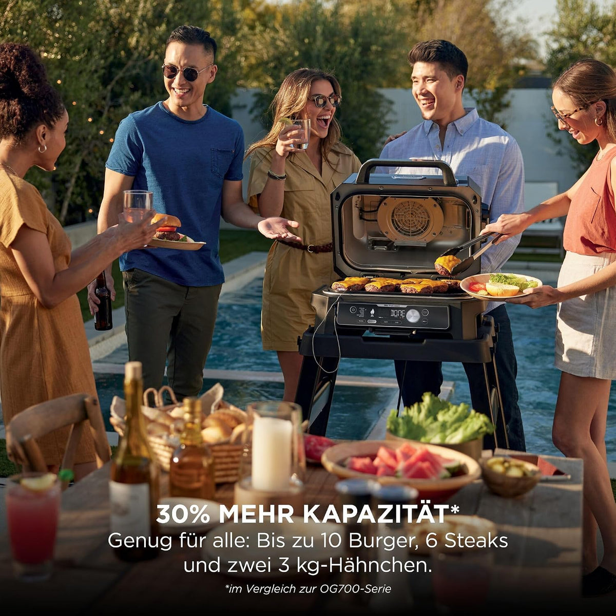 Ninja Woodfire Pro Connect XL Elektrischer BBQ Smoker Grill, App-Steuerung