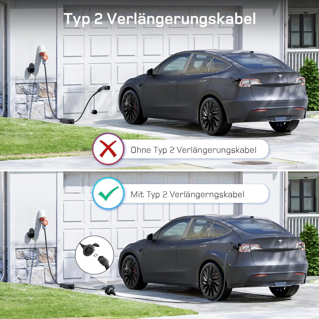 dé Typ 2 Verlängerungskabel für Wallbox[5m, 11kW, 16A] 3-phasig Ladekabel