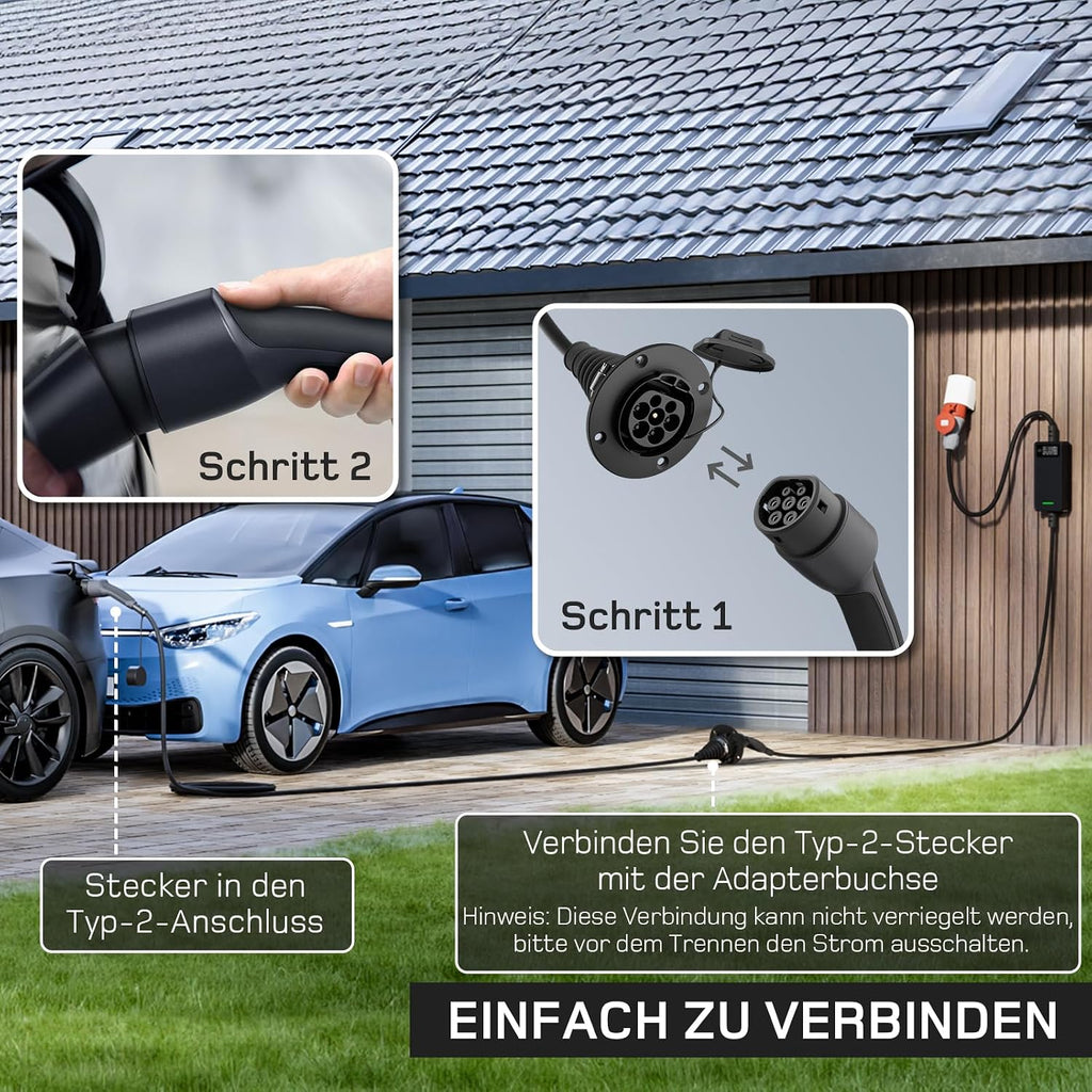dé Typ 2 Verlängerungskabel für Wallbox[5m, 11kW, 16A] 3-phasig Ladekabel