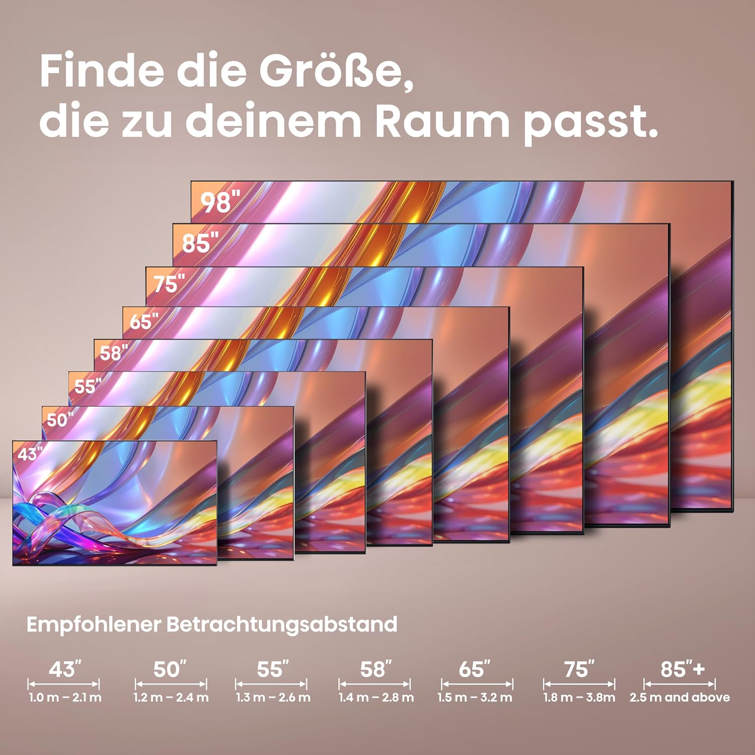 Hisense 43E7DS Fernseher 43 Zoll, 4K UHD QLED, Smart TV, Hi View AI Engine, 60Hz Game Mode Plus, Dolby Vision IQ, QLED Colour, Filmmaker, Smooth Motion, Airplay, Sprachsteuerung, 2026