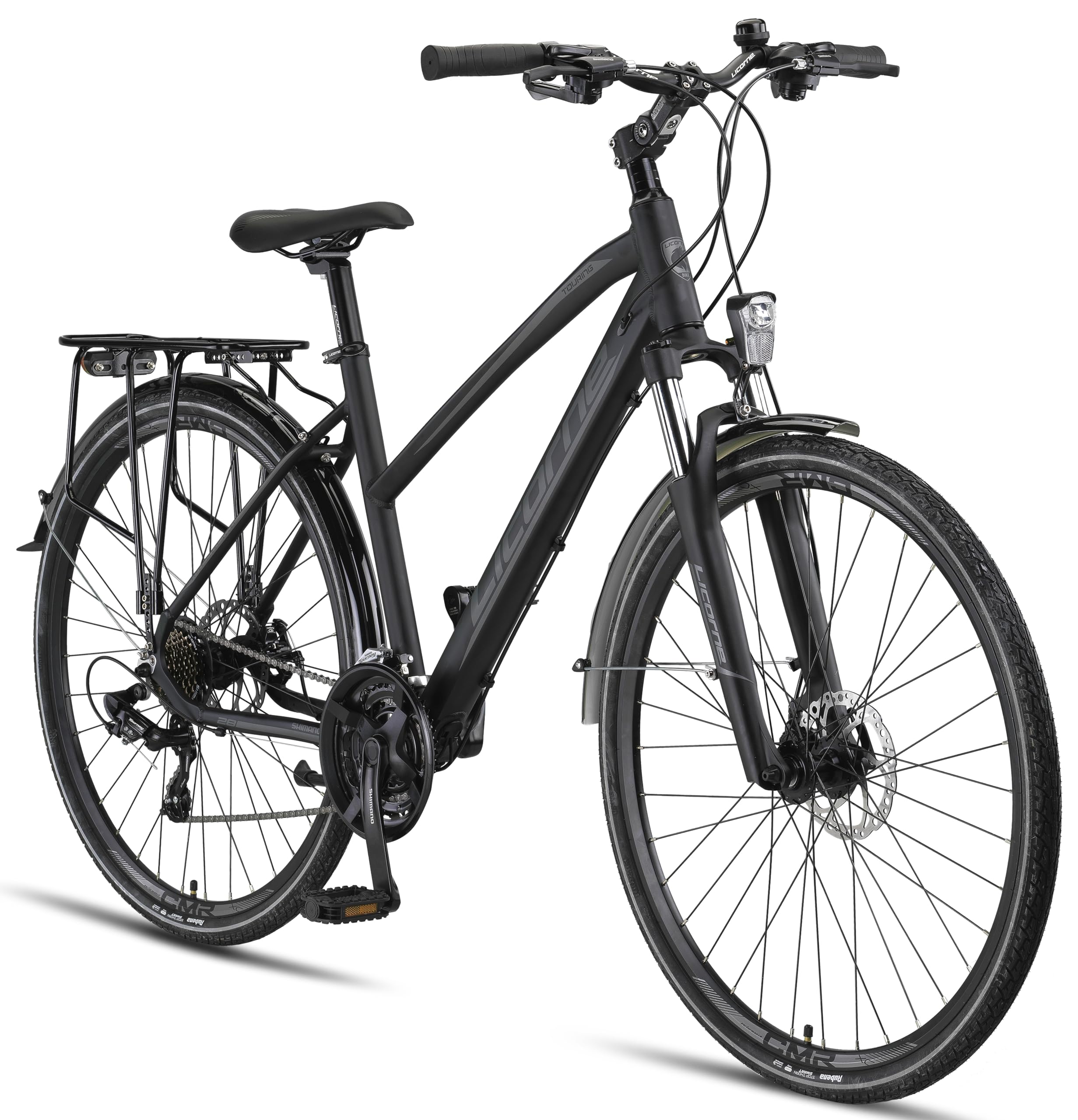 Licorne Bike Premium Touring Trekking Bike in 28 Zoll Aluminium Scheibenbremse Fahrrad für Jungen, Mädchen, Damen und Herren - 21 Gang-Schaltung - Mountainbike - Crossbike