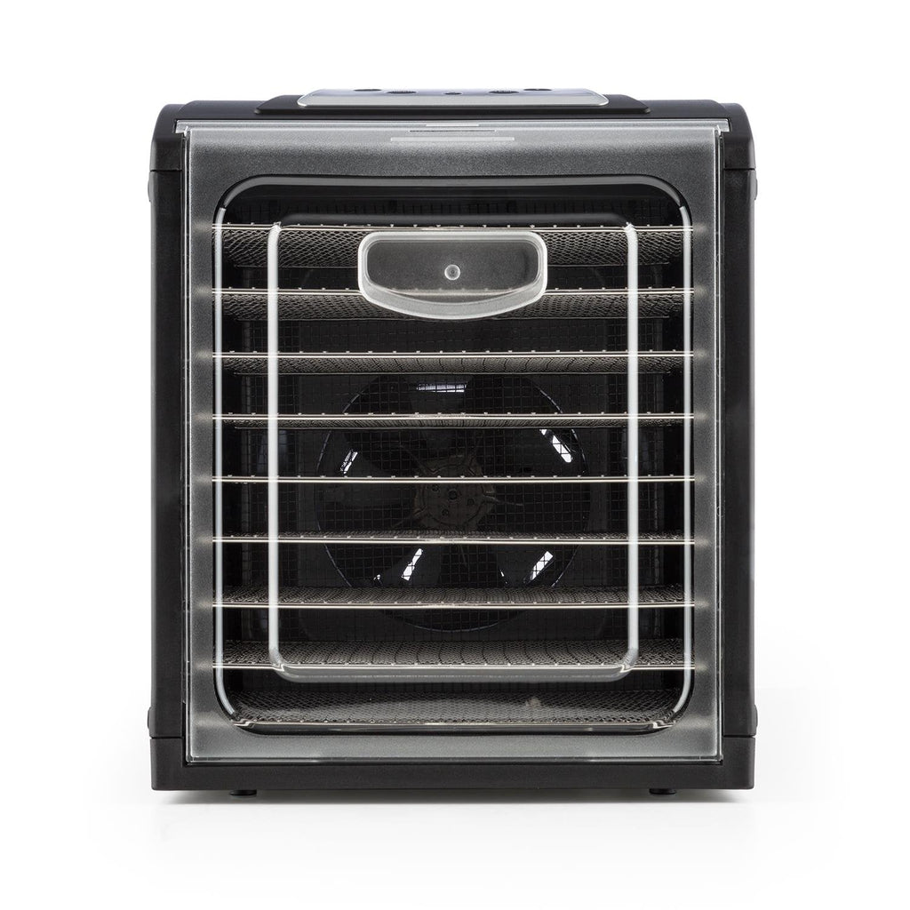 Klarstein Dörrautomat, Dörrgerät, Food Dehydrator, Dörrautomat aus Metall, Dehydrator Food Dryer, 9 Ablagen, 700 Watt, Touch-Display, Timer, Edelstahlheizelement, HotAir Circulation System, Schwarzo