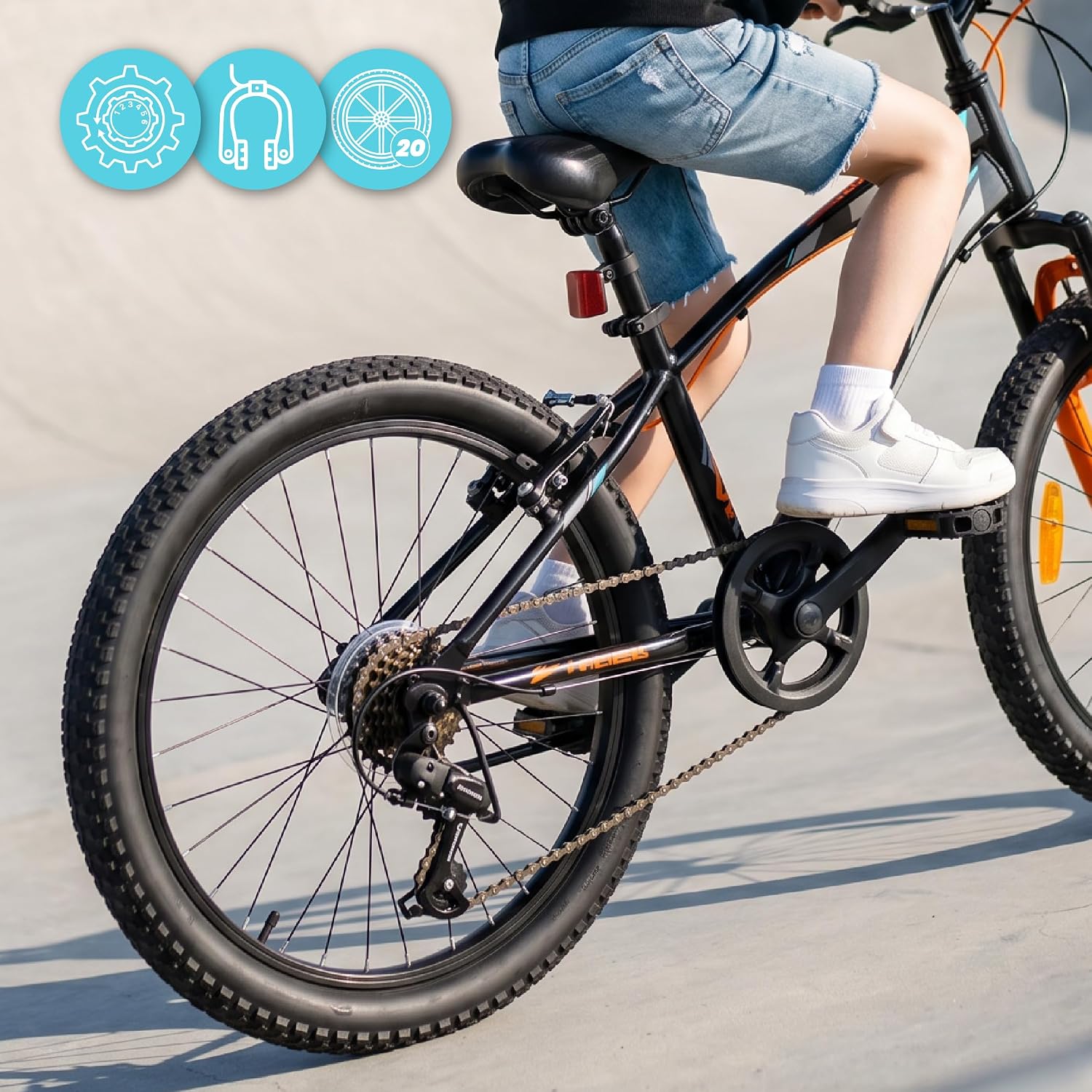sun baby Tiger Bike Jungenfahrrad 20 Zoll, 6-Gang Shimano
