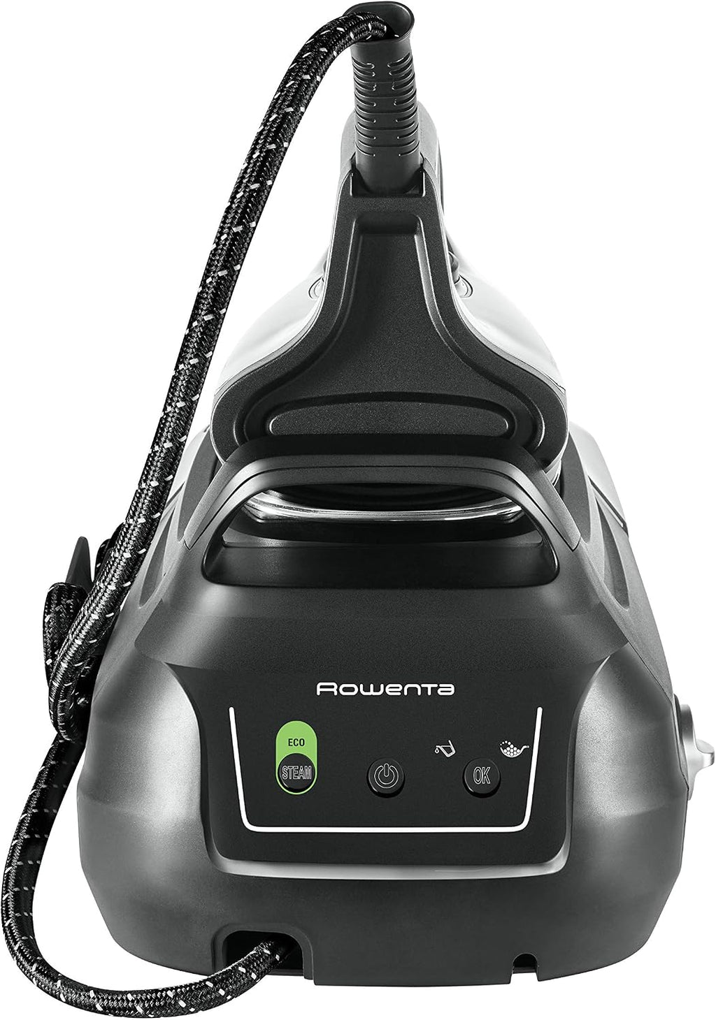 Rowenta Perfect Steam Pro Dampfbügelstation, 2400 W, Dauerdampfmenge 120 g/Min, extra Dampfstoß 430 g/min, Eco-Funktion, 1100 ml abnehmbarer Wassertank, Schwarz, DG8622