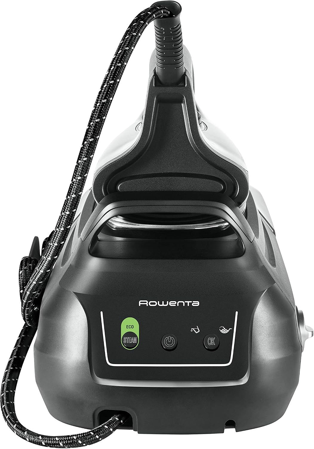 Rowenta Perfect Steam Pro Dampfbügelstation, 2400 W, Dauerdampfmenge 120 g/Min, extra Dampfstoß 430 g/min, Eco-Funktion, 1100 ml abnehmbarer Wassertank, Schwarz, DG8622