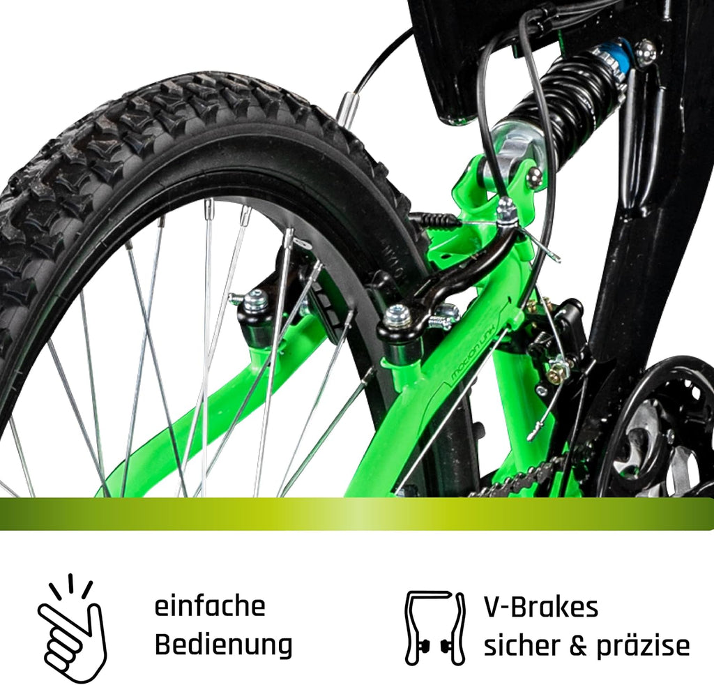 Galano FS180 24 Zoll Jugend Fahrrad 18 Gänge ab 8 Jahre Fully Mountainbike 130-145 cm für Mädchen und Jungen Kinderfahrrad Mountain Bike Jugendfahrrad MTB