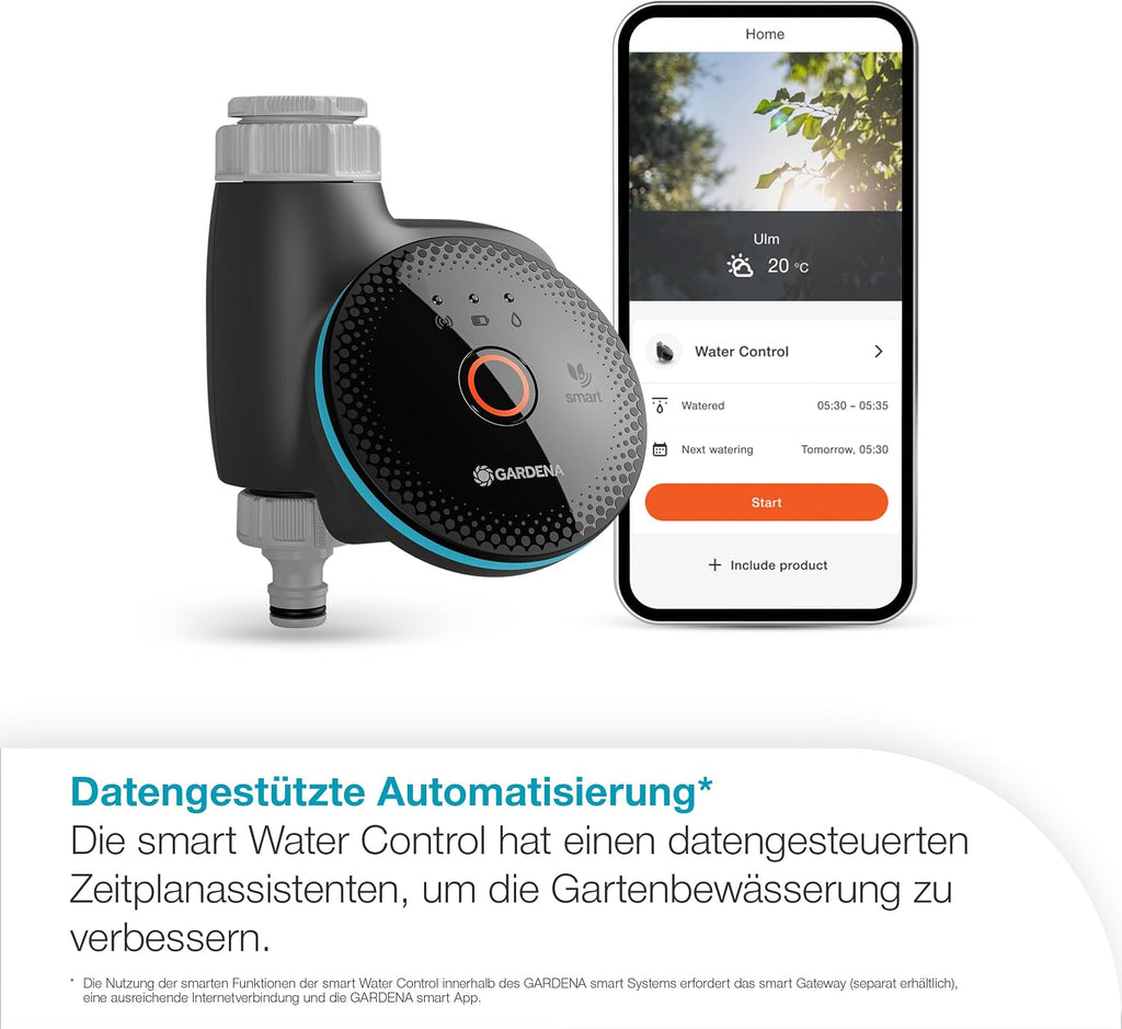 Gardena smart Water Control Bewässerungssteuerung; smart: Datengesteuerte Bewässerung*, Smart Home Integration*, Clevere Bewässerung, Hochwertige Ventiltechnik, Frostwarnung* (19033-20)