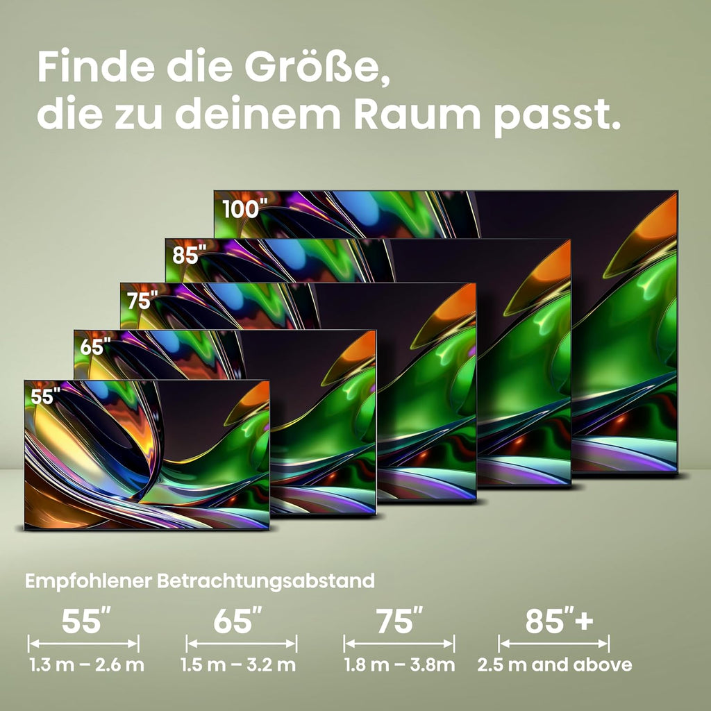 Hisense 65UR8DS Fernseher 65 Zoll, 4K UHD, RGB Mini LED, Smart TV, 180Hz, Hi-View AI Engine RGB, Dolby Vision.Atmos, AI RGB Lichtsensor, AI 4K Upscaler, AMD FreeSync Premium Pro, Tuned by Devialet