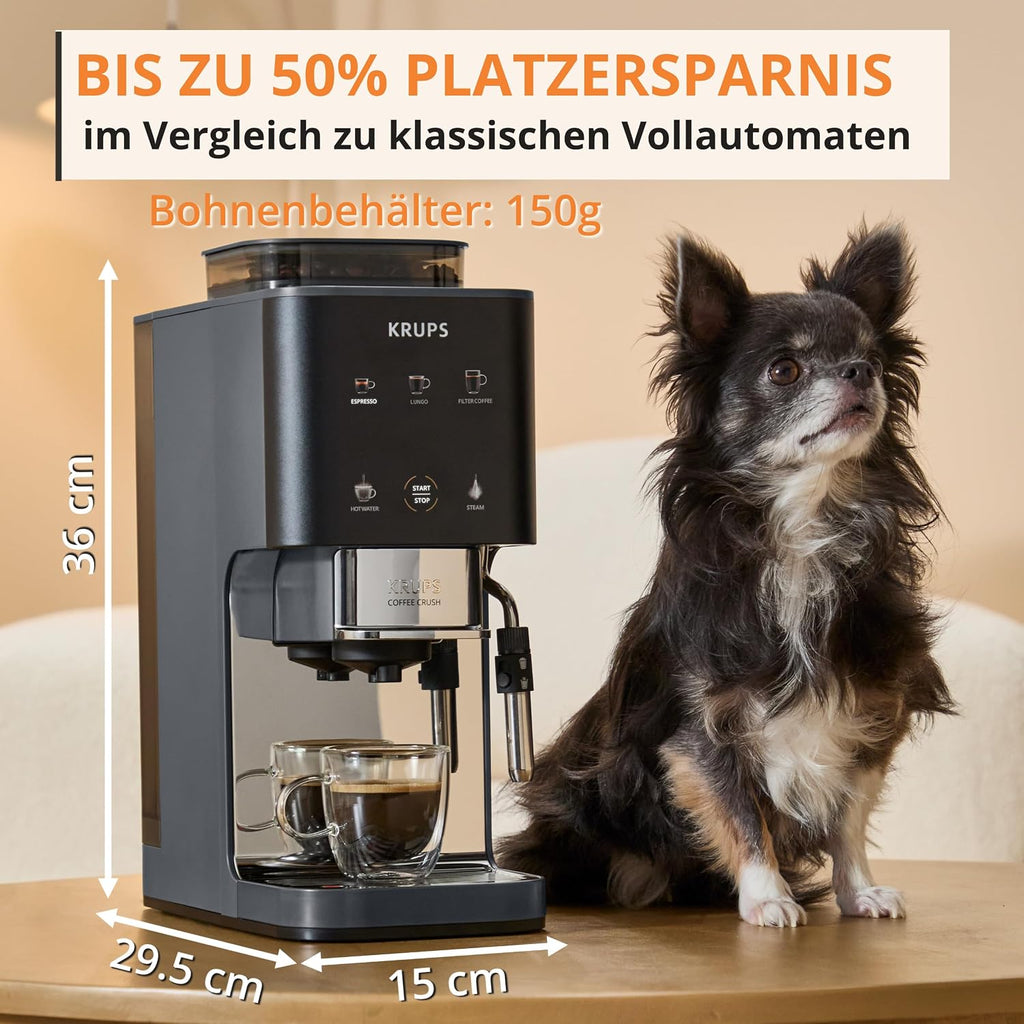 KRUPS Coffee Crush Edition, Espresso-Kaffeevollautomat, nur 15 cm Breite