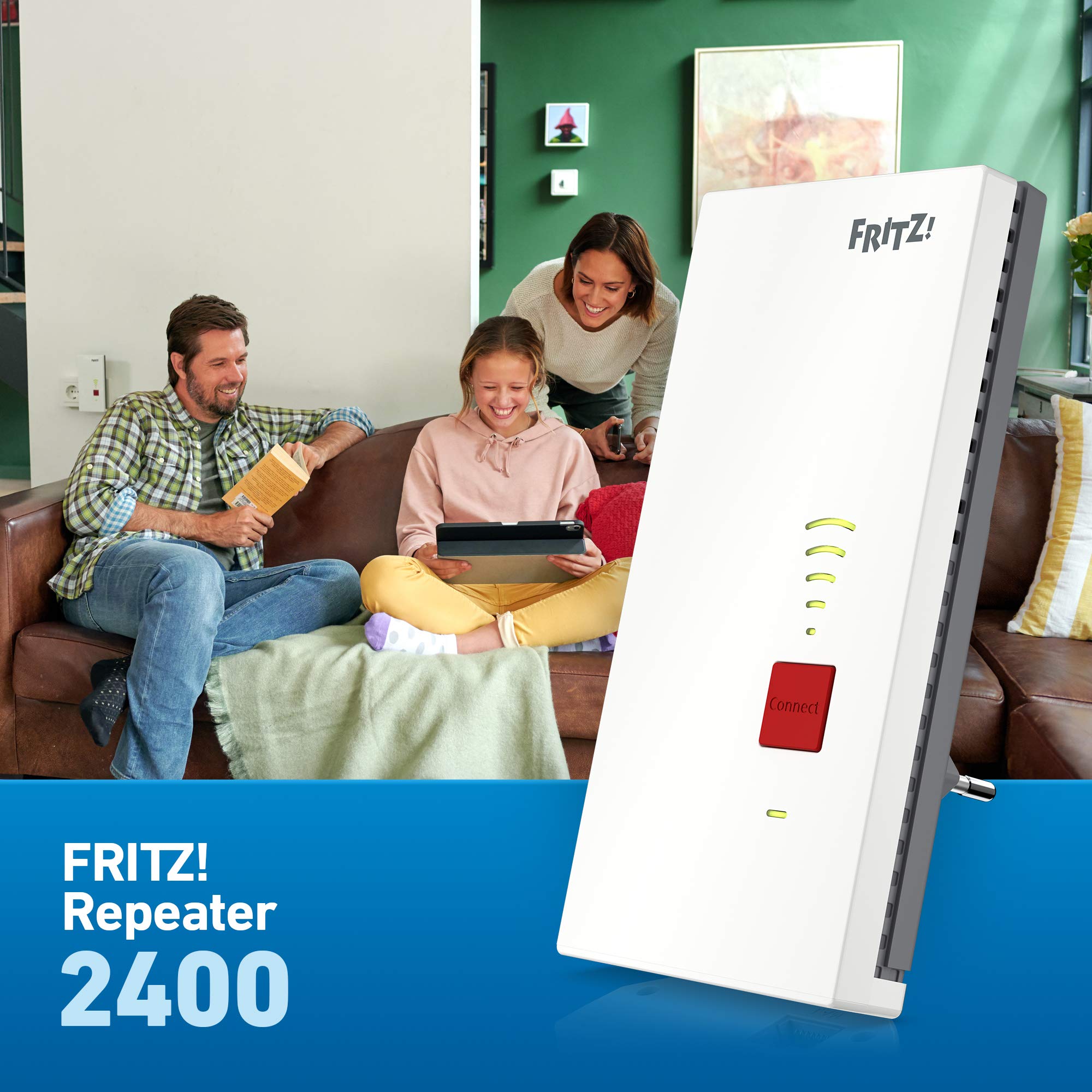 AVM FRITZ!Repeater 2400 WLAN Mesh Repeater, AC+N, 1.733 MBit/s, Gigabit-LAN, WPS