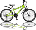 Talson 26 Zoll Mountainbike Fahrrad mit Gabelfederung und Beleuchtung mit 21-Gang Shimano in Grün