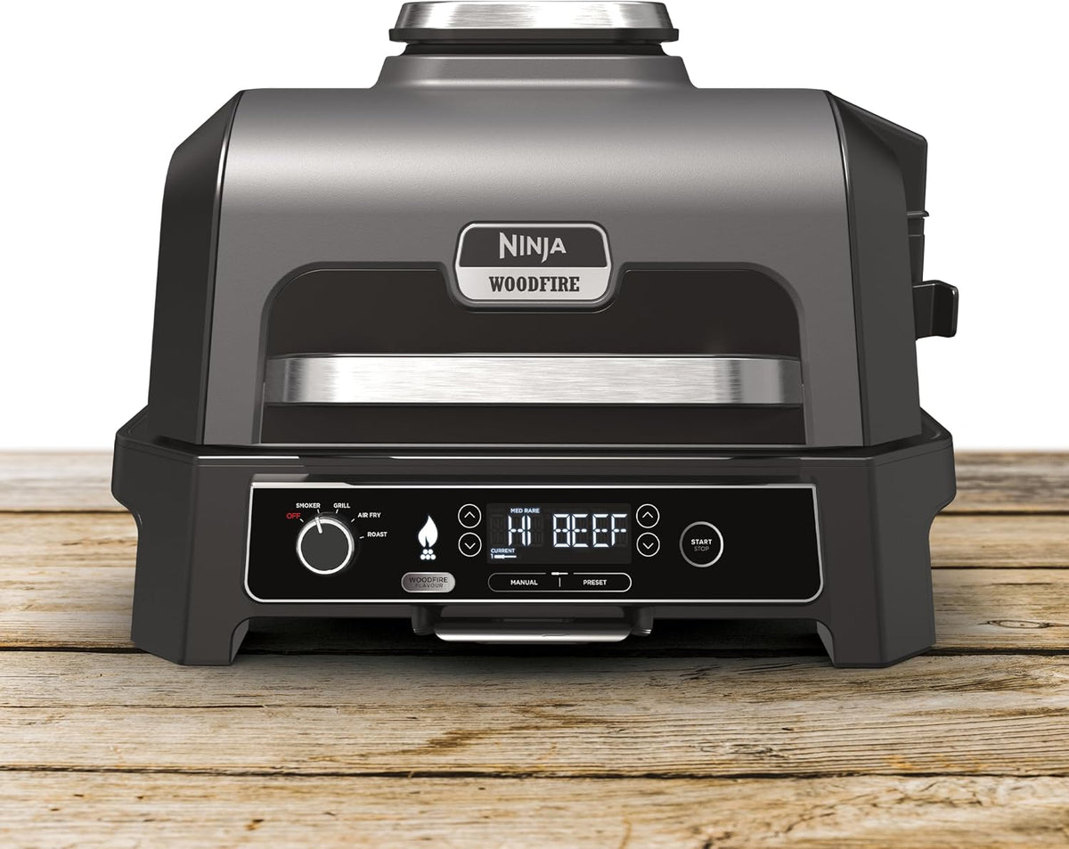 Ninja Woodfire Pro XL Elektrogrill, Holzfeuer-Pellets, wetterfest, OG850EU