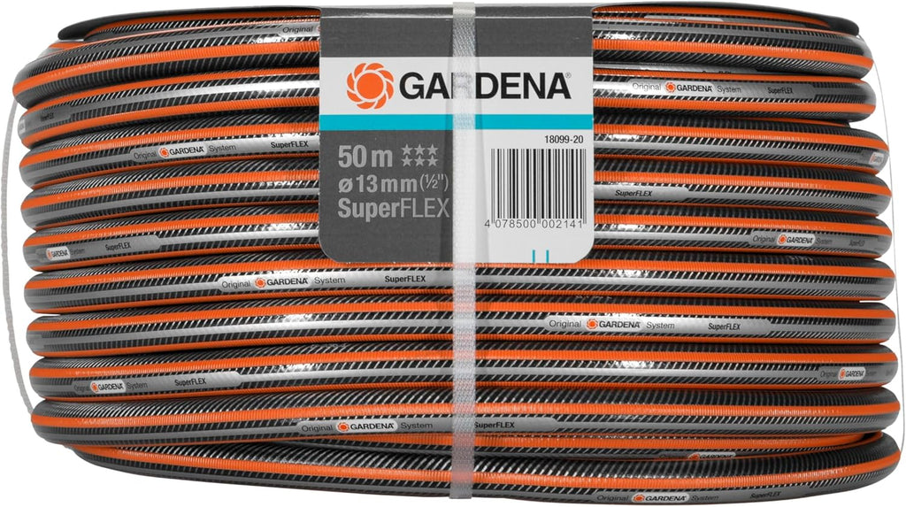 Gardena Premium Superflex Schlauch 13 mm (1/2 Zoll), 50 m: Gartenschlauch mit Power-Grip-Profil, 35 bar Berstdruck, hochflexibel, formstabil, UV-beständ, Polyvinyl Chloride (PVC), watering in garden