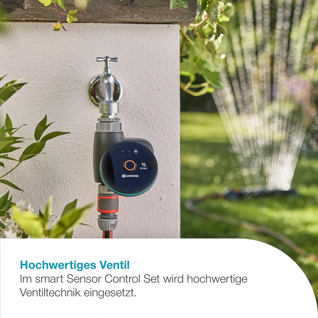 Gardena smart Sensor Control Set Bewässerungssteuerung; smart: Datengesteuerte Bewässerung*, Smart Home Integration*, Bodenfeuchtesensor im Lieferumfang enthalten, Hochwertige Ventiltechnik (19045-20)