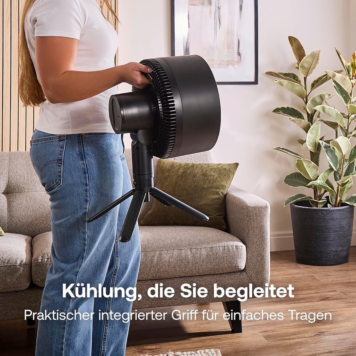 Dimplex DUOCOOL Smart Wireless 2-in-1 Akku-Ventilator – 45h, 36dB, IP54, 20m, Alexa, App, Schwarz