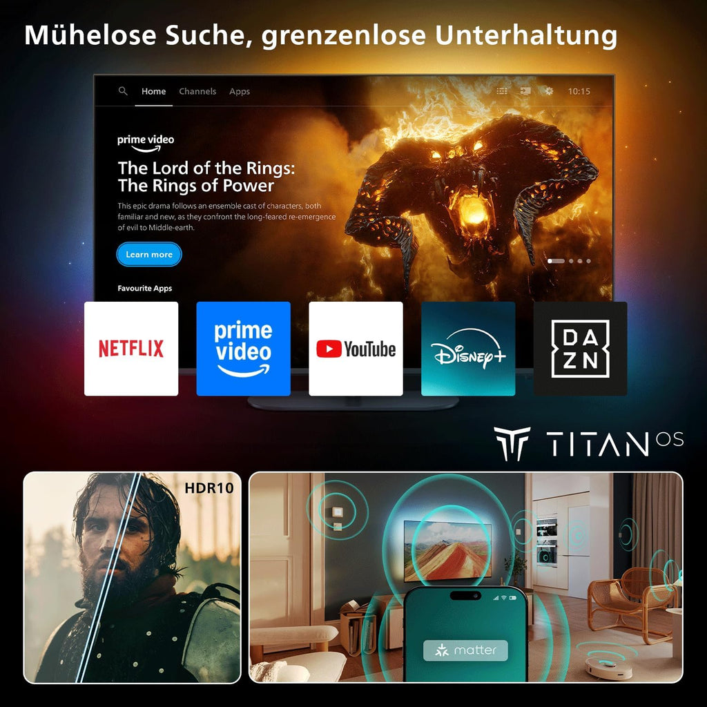 PHILIPS Ambilight TV 40PQS6901/12 40 Zoll FHD QLED Smart-TV