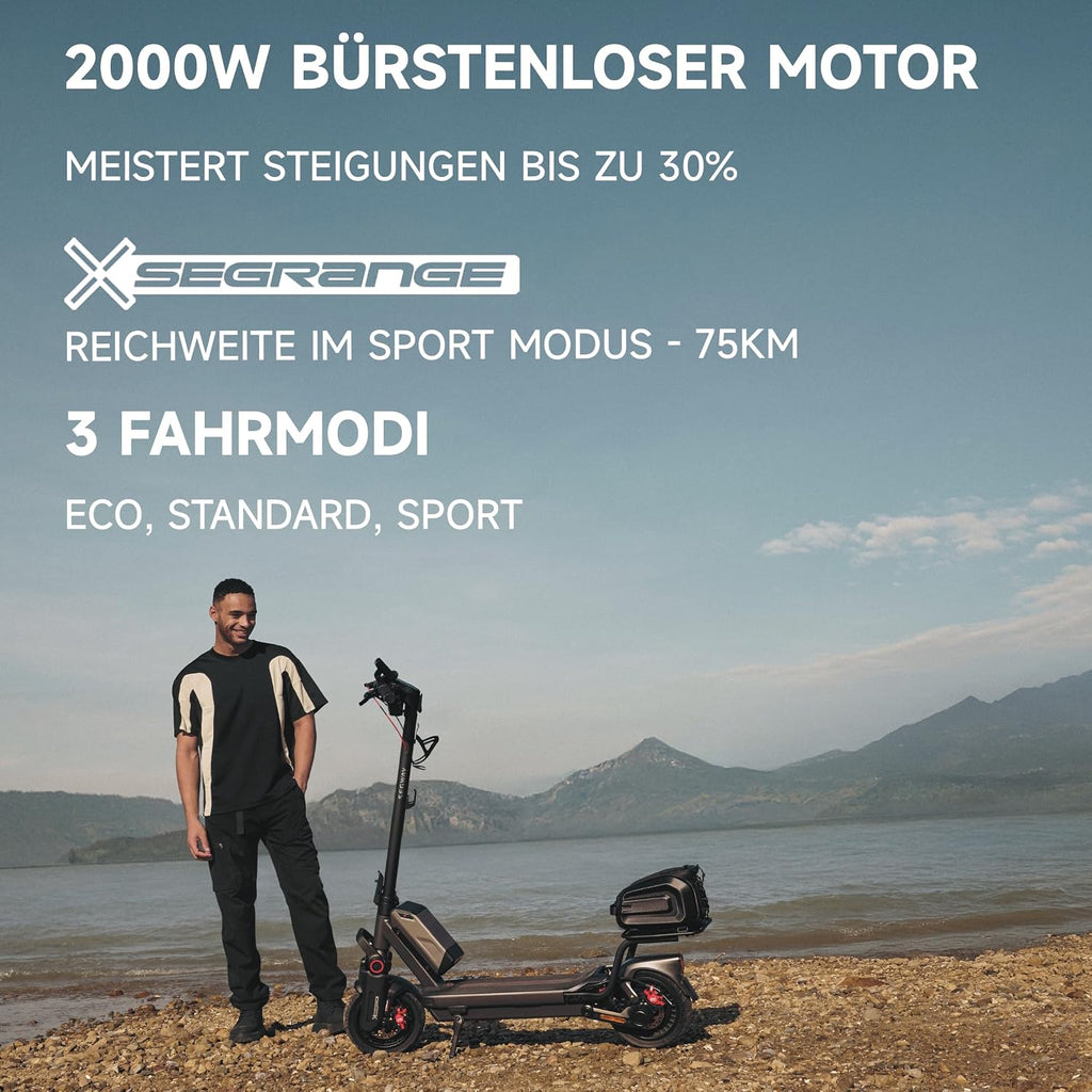 Segway-Ninebot MAX G3 D E-Scooter, bis zu 80 km Reichweite, 11 Zoll selbstabdichtende Luftreifen, Vollfederung, TFT-Display, FlashCharge, Apple Find My, faltbar, Schwarz**
