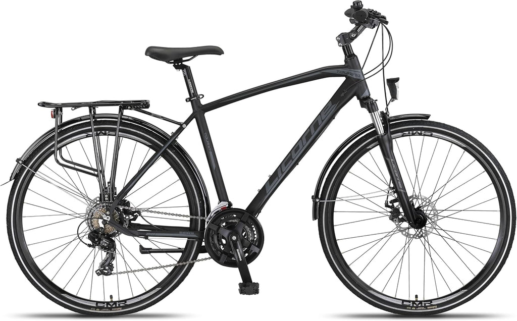 Licorne Bike Premium Touring Trekking Bike in 28 Zoll Aluminium Scheibenbremse Fahrrad für Jungen, Mädchen, Damen und Herren - 21 Gang-Schaltung - Mountainbike - Crossbike