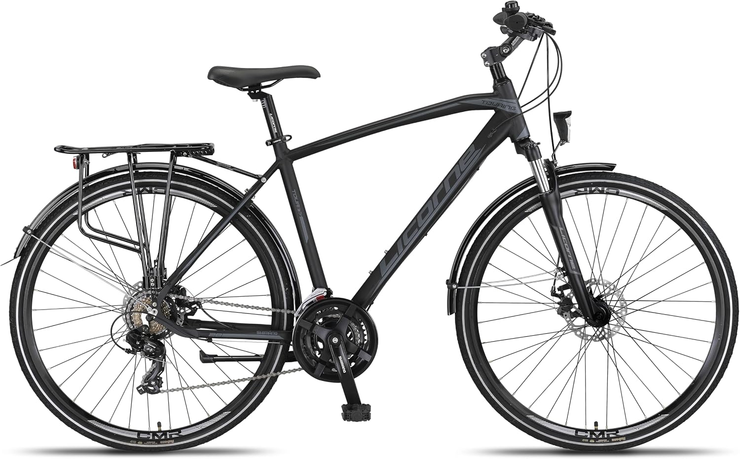 Licorne Bike Premium Touring Trekking Bike in 28 Zoll Aluminium Scheibenbremse Fahrrad für Jungen, Mädchen, Damen und Herren - 21 Gang-Schaltung - Mountainbike - Crossbike