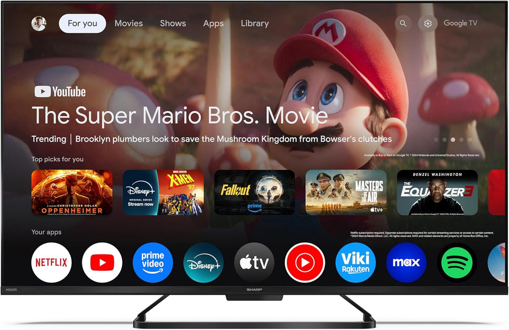 SHARP 43HR7765E QLED Fernseher 43 Zoll Google TV 4K UHD Smart TV 144Hz HDR