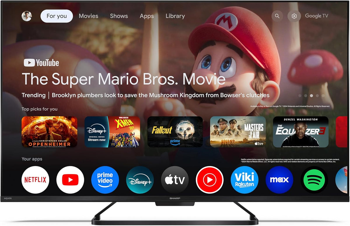 SHARP 43HR7765E QLED Fernseher 43 Zoll Google TV 4K UHD Smart TV 144Hz HDR