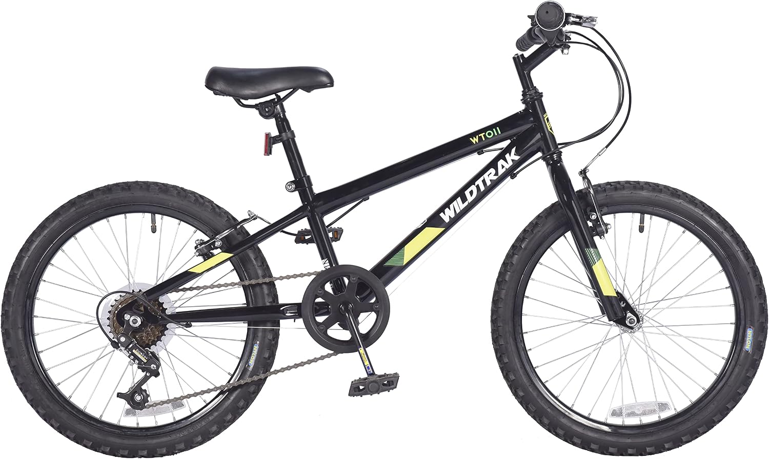 Wildtrak - 20 Zoll Fahrrad für Kinder, Alter 7-9 Jahre, verstellbare Bremsen - Schwarz