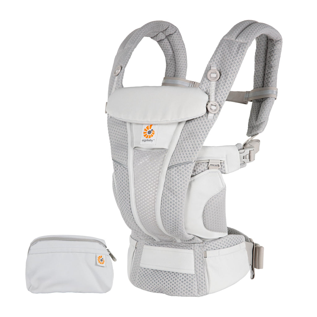 Ergobaby Omni Breeze Babytrage für Neugeborene ab Geburt bis 20kg, 4 Positionen SoftFlex Mesh Ergonomische Babybauchtrage Rückentrage Baby-Tragetasche, Graphite Grey
