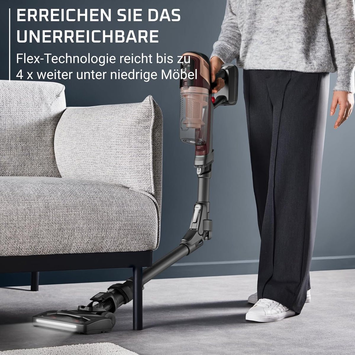 Rowenta X-Pert 6.80 Flex kabelloser Akku-Stabstaubsauger, LED-Düse