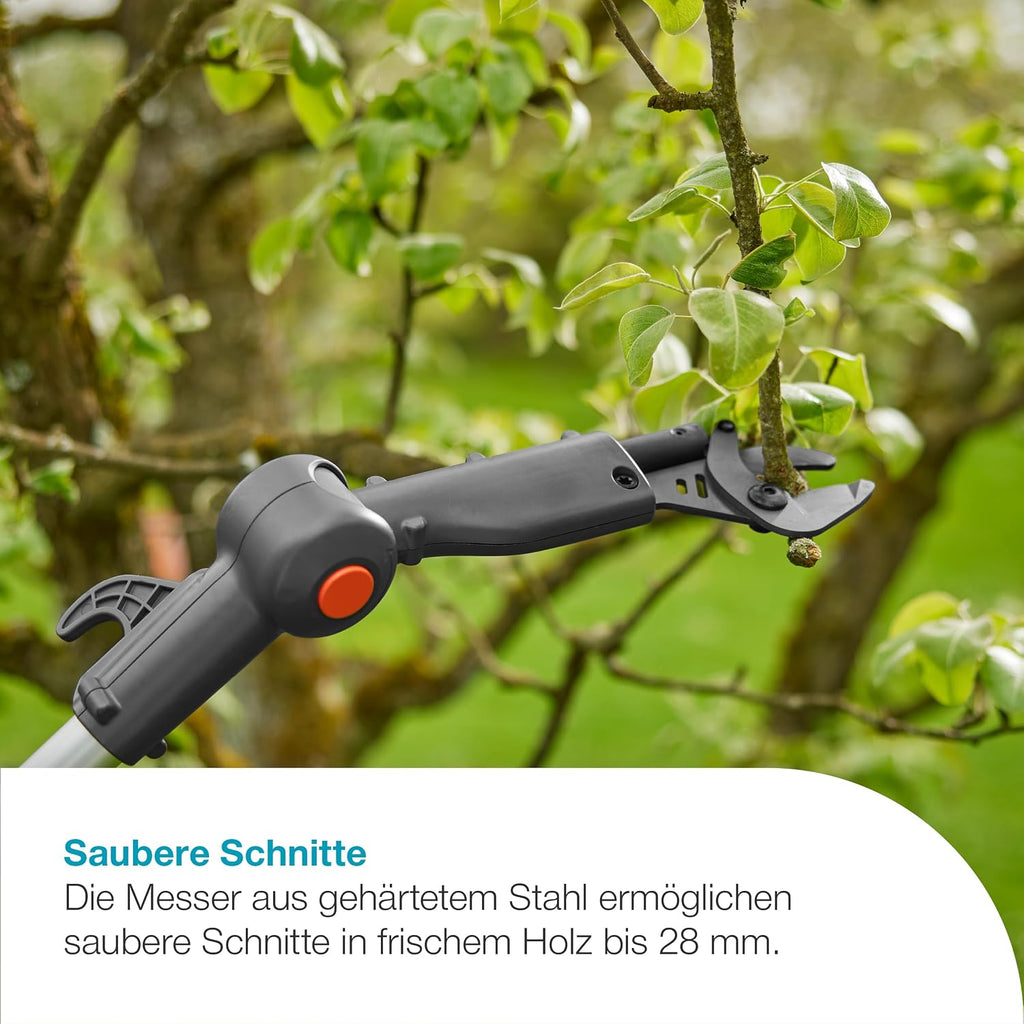 Gardena Akku-Teleskop-Baumschere HighCut 360/18V P4A Ready-to-Use Set: Bis zu 5 m Reichweite, Schwenkbarer Schneidkopf, Ergonomisch, LED-Anzeige, Kabellos (14776-20)