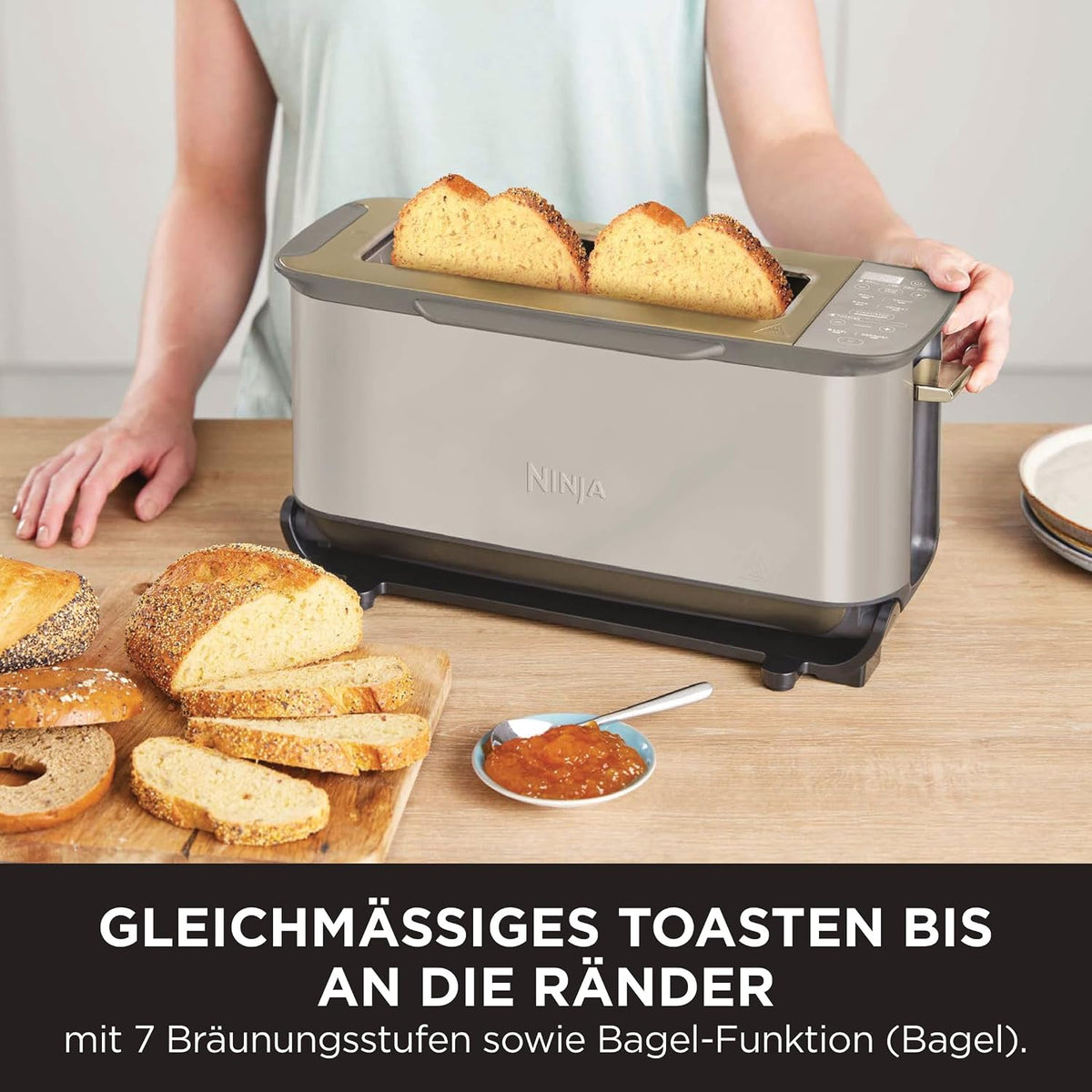 Ninja Foodi 3-in-1 Toaster, Elektrogrill mit Deckel, ST202EUSTGD