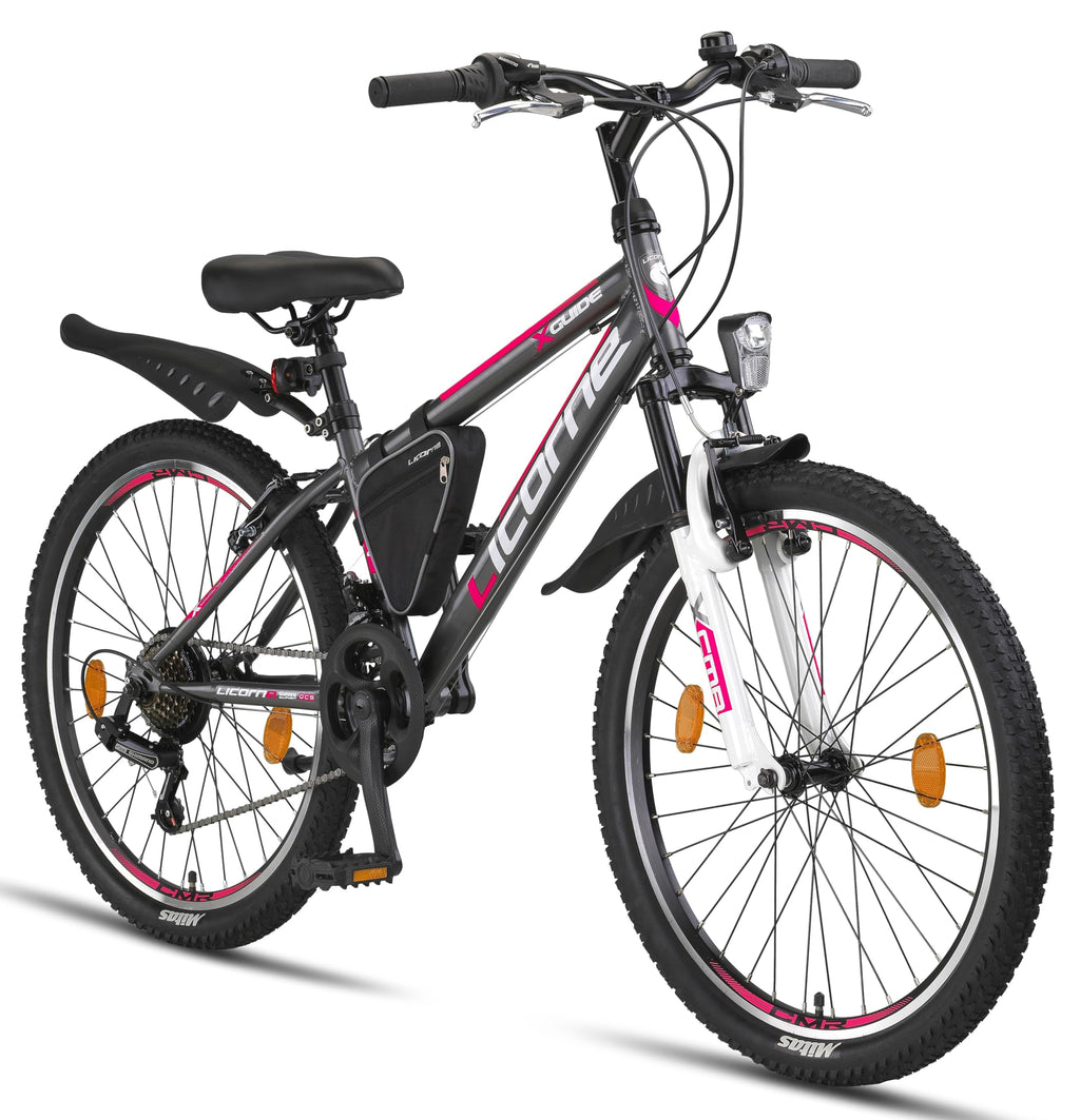 Licorne Bike Guide Premium Mountainbike in 20, 24, 26, 27.5 und 29 Zoll Fahrrad für Mädchen Jungen Herren und Damen