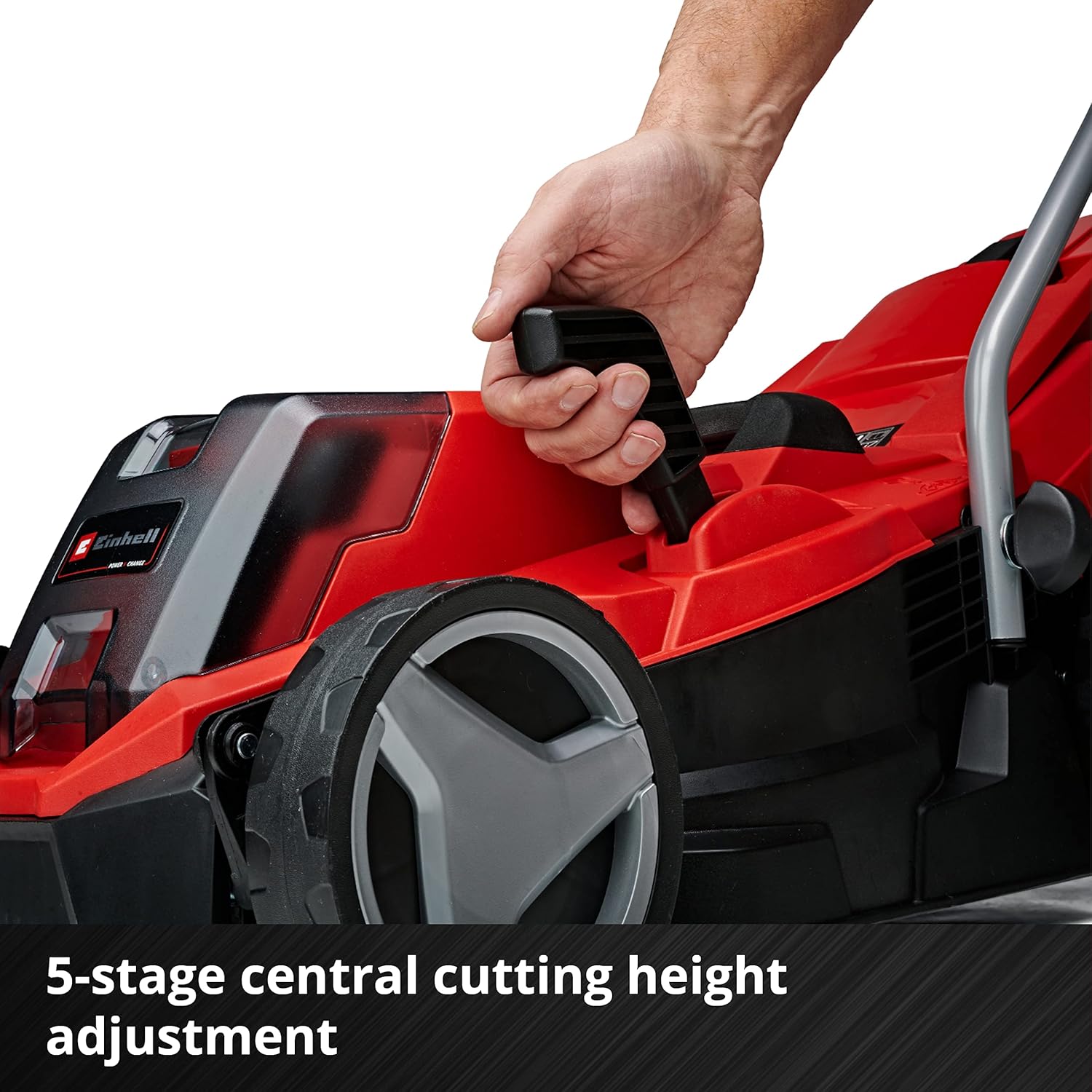 Einhell Cordless Lawnmower with Battery and Charger 18V PXC | 33cm Cutting Width, Brushless Motor, 30L Grass Box, 5 Cutting Heights GE-CM 18/33 Li Battery Lawn Mower
