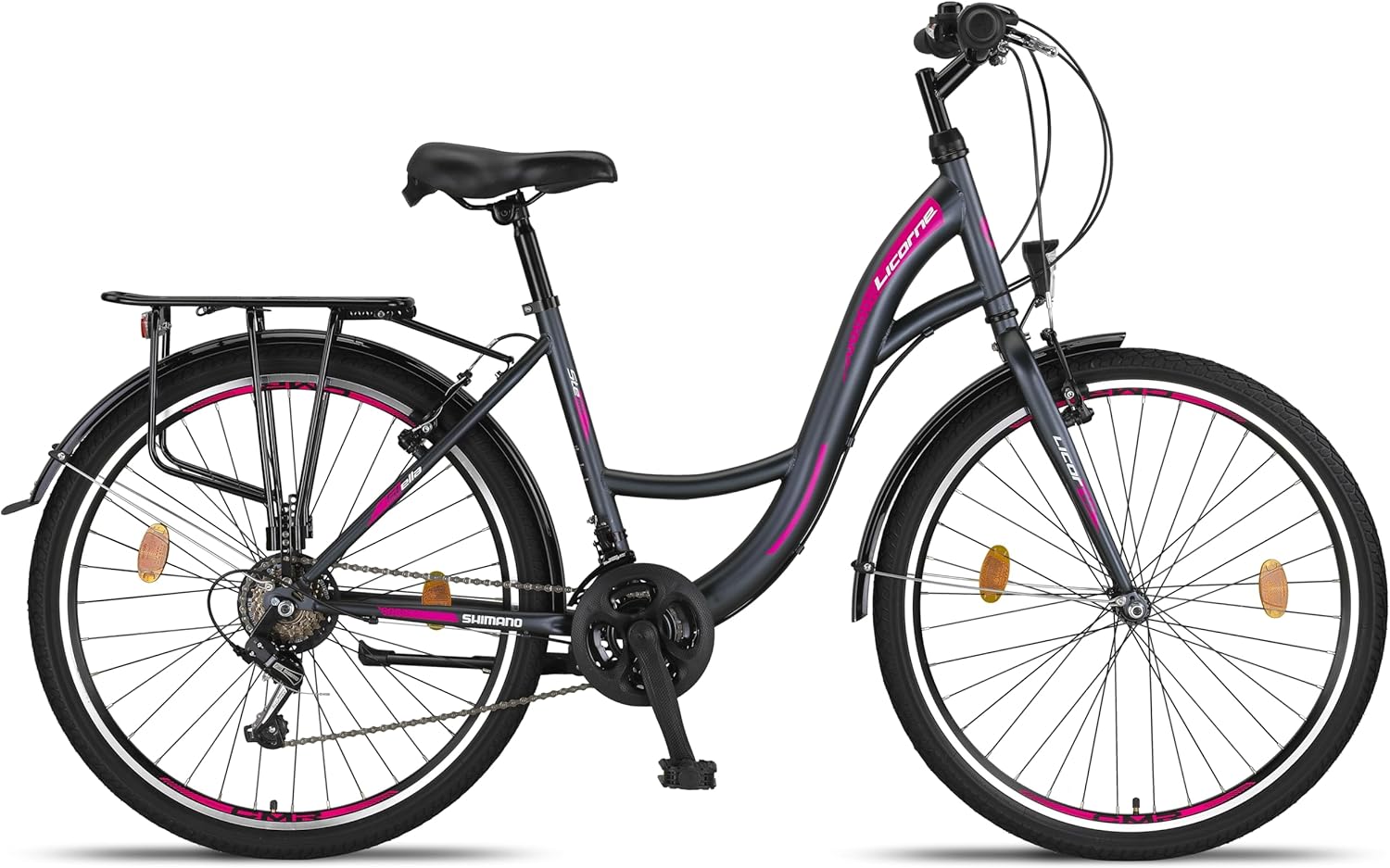 Licorne Bike Stella Premium City Bike in 20",24",26",28" Fahrrad für Mädchen, Jungen, Herren und Damen 21 Gang-Schaltung (6 Gang bei 20 Zoll) Hollandfahrrad Citybike