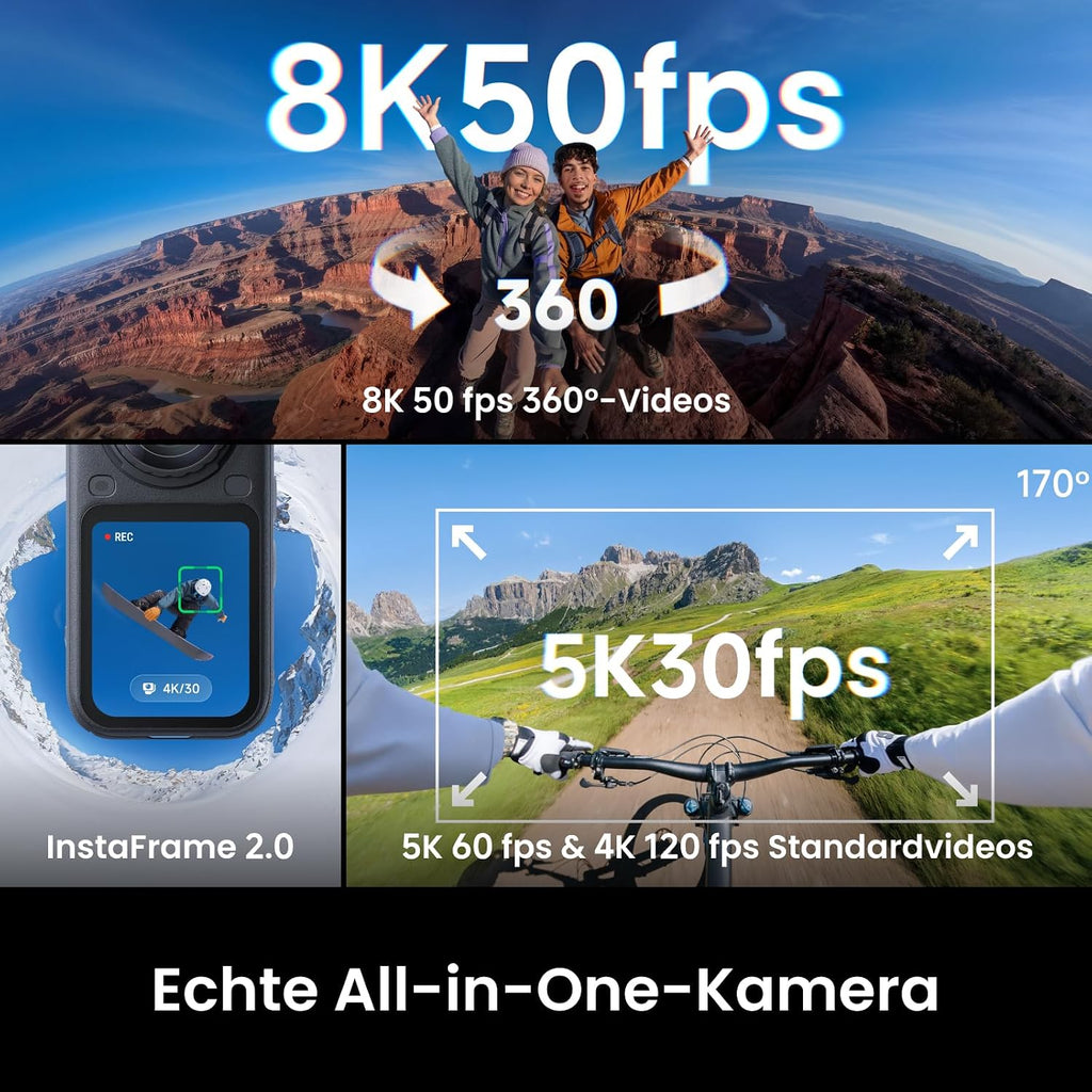 Insta360 X6 Essentials Bundle - 8K 360 Degree Camera with 1/1.1" Sensors