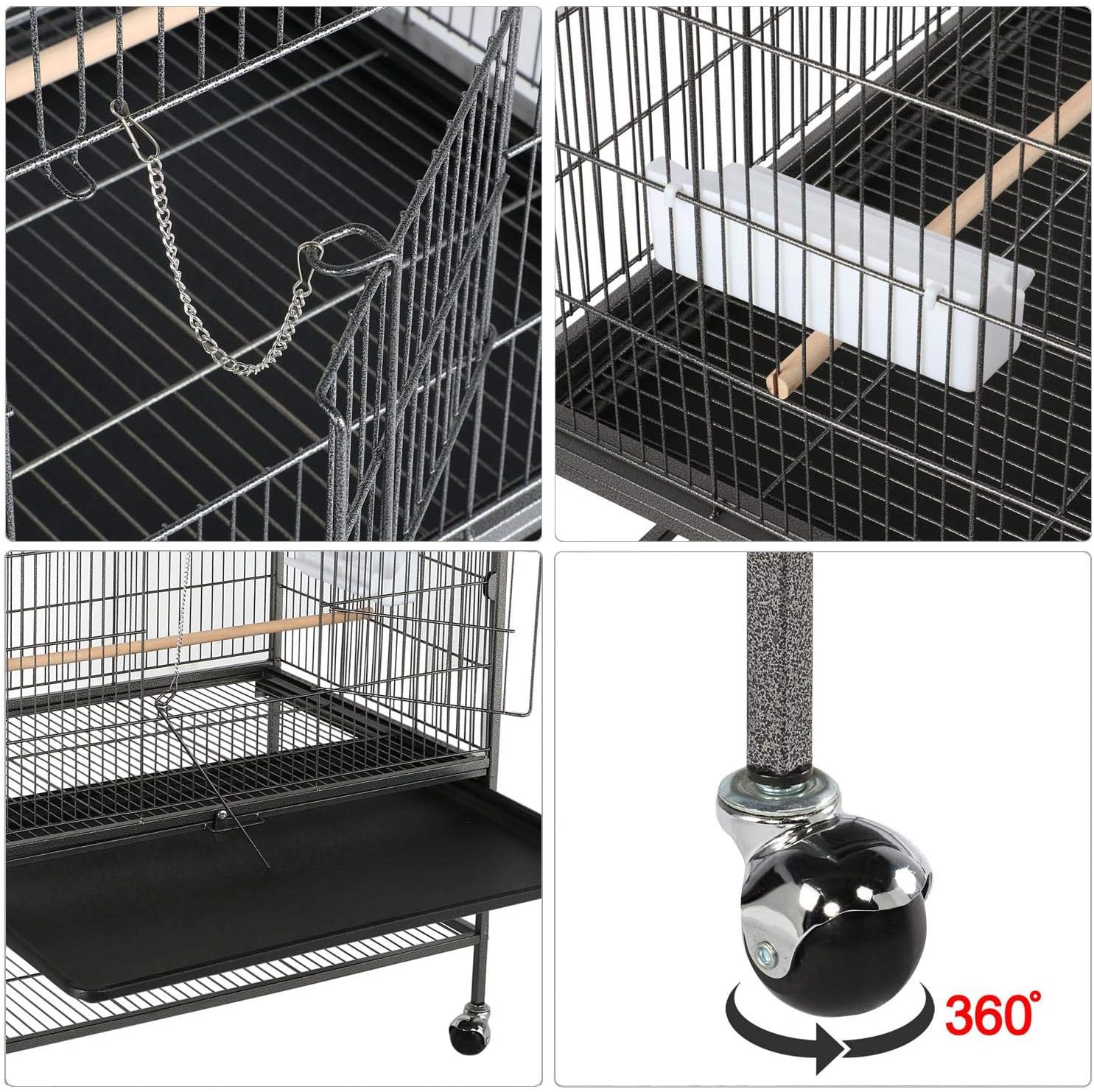 Yaheetech Bird Aviary, Budgie Cage, Rodent Cage Made from Metal Bird Cage with Dirt Tray Insert for Cockatiels, Parrots, Pigeons, Parakeets, Finches