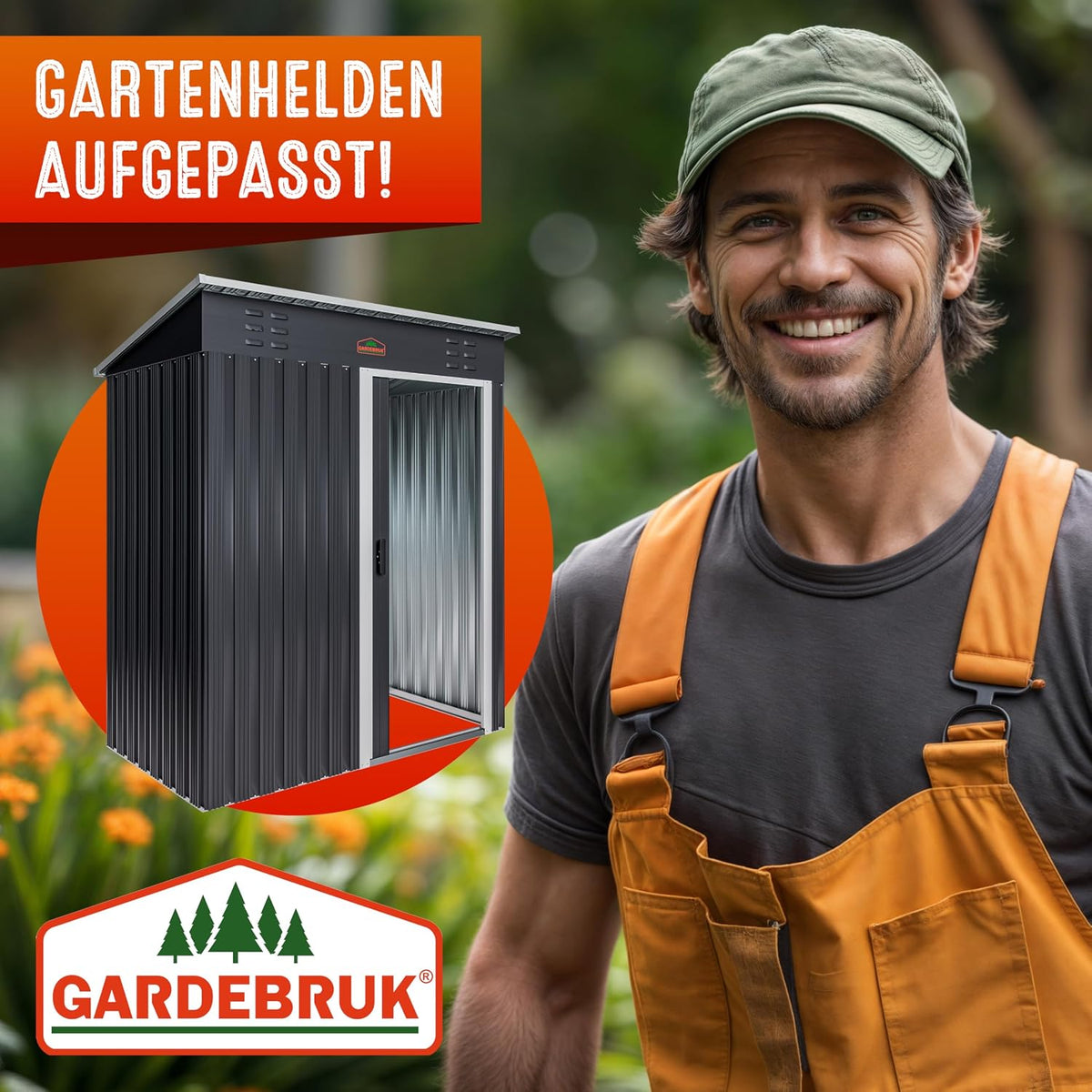 GARDEBRUK® Metall Geräteschuppen 185x165x90cm
