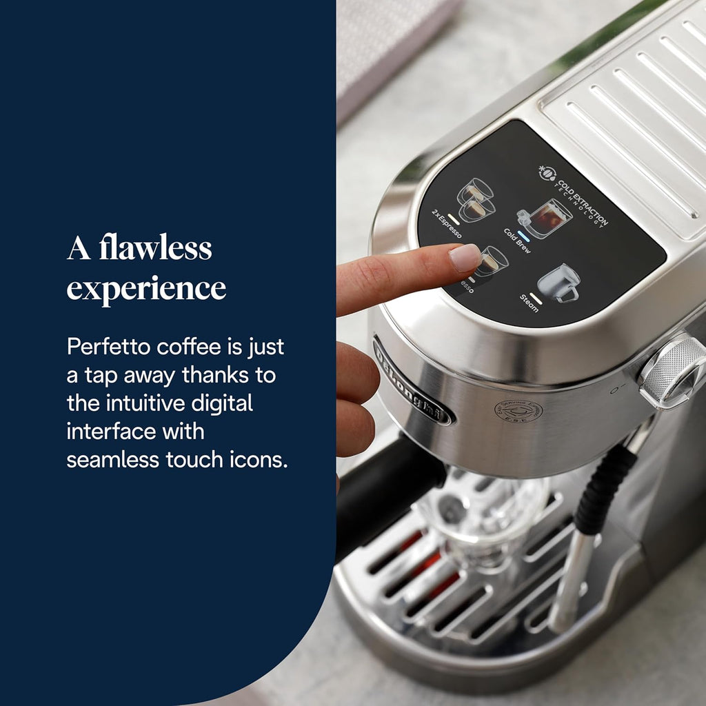 De'Longhi Dedica Duo - Manuelle Espressomaschine mit Cold Brew Metall