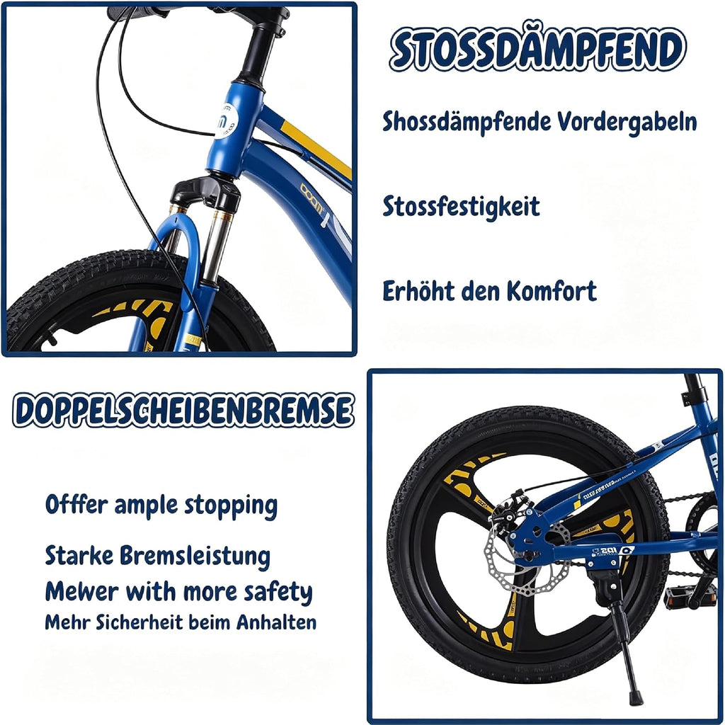 18/20/22/24 Zoll Kinder Mountainbike, Premium Kinderfahrrad für Jungen und Mädchen, Junior MTB mit Vorderer Aufhängung & Scheibenbremsen,Verstellbarer Sitz & Lenker,5–14 Jahren