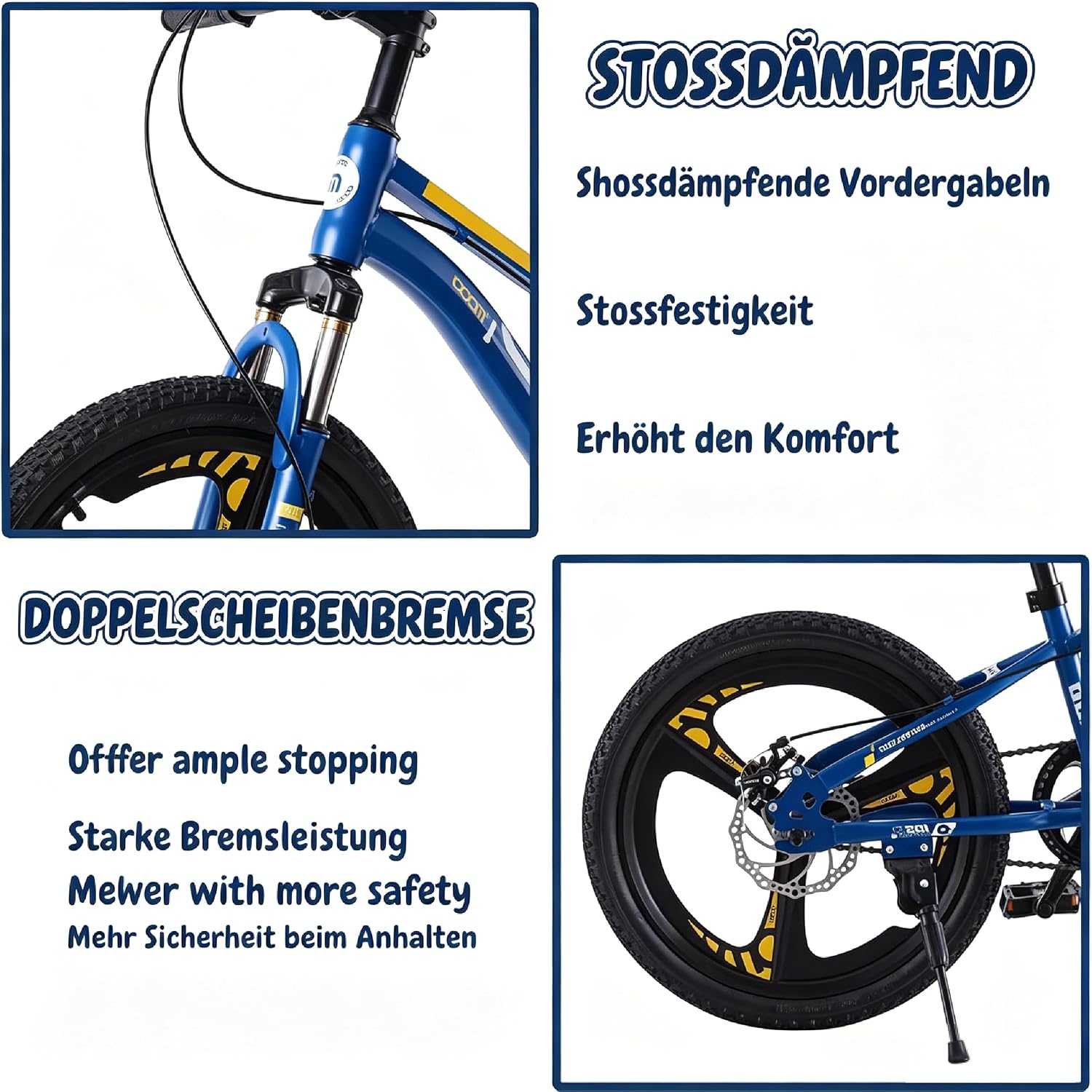 18/20/22/24 Zoll Kinder Mountainbike, Premium Kinderfahrrad für Jungen und Mädchen, Junior MTB mit Vorderer Aufhängung & Scheibenbremsen,Verstellbarer Sitz & Lenker,5–14 Jahren