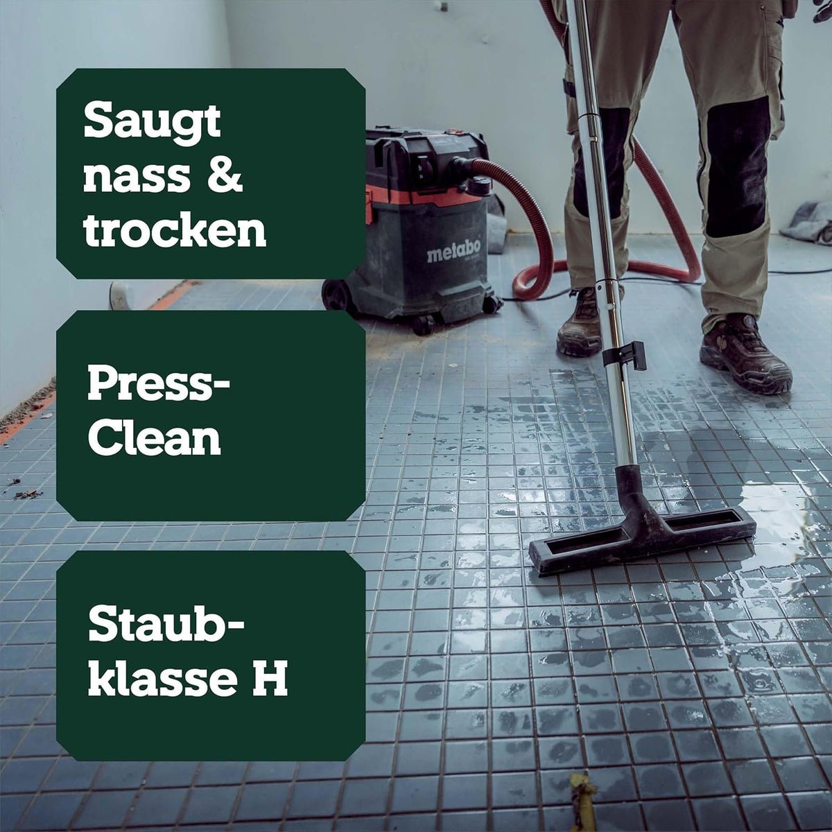 metabo ASA 30 H PC All-Purpose Vacuum Cleaner, Wet/Dry Vacuum Cleaner, Dust Class H, 1200 W
