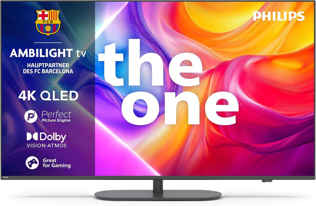 PHILIPS Ambilight 'The One' 50PUS9000 4K QLED Smart TV - 50 Zoll Display mit P5 Perfect Picture Engine Ultra HD, Titan OS, Dolby Vision und Dolby Atmos Sound
