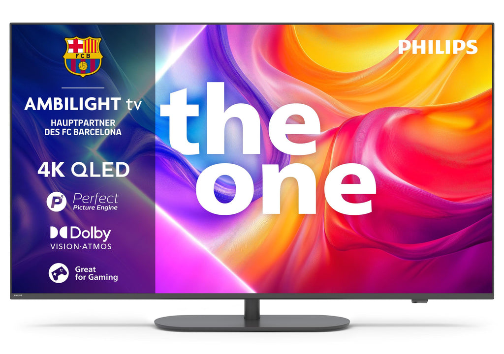 PHILIPS Ambilight 'The One' 50PUS9000 4K QLED Smart TV - 50 Zoll Display mit P5 Perfect Picture Engine Ultra HD, Titan OS, Dolby Vision und Dolby Atmos Sound