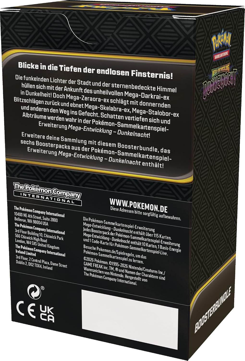 Pokémon-Sammelkartenspiel: Boosterbundle Mega-Entwicklung – Dunkelnacht (6 Boosterpacks)