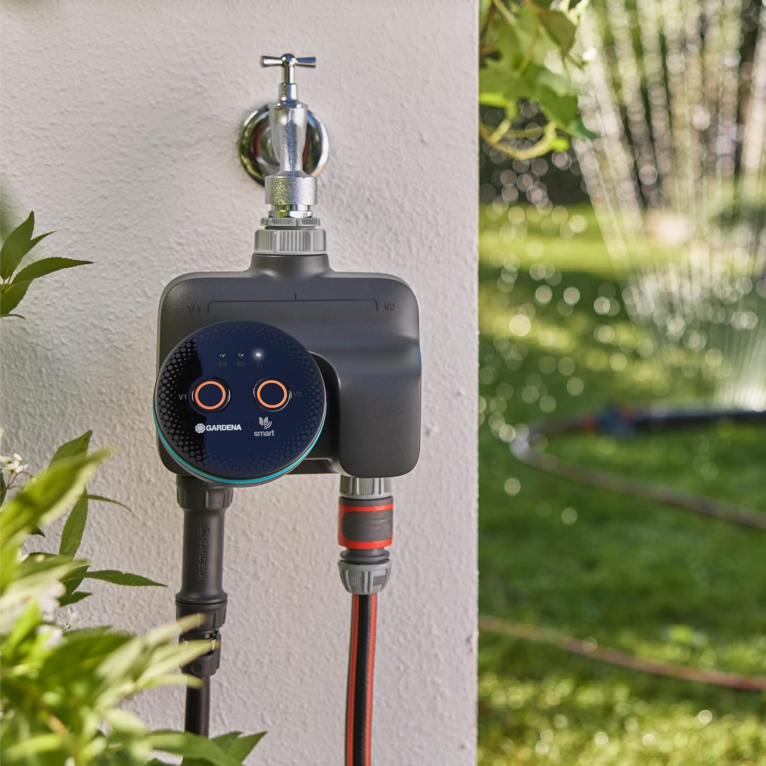 Gardena smart Dual Water Control Set Bewässerungssteuerung; smart: Datengesteuerte Bewässerung*, Smart Home Integration*, Für Zwei unabhängige Gartenbereiche, Hochwertige Ventiltechnik (19044-20)