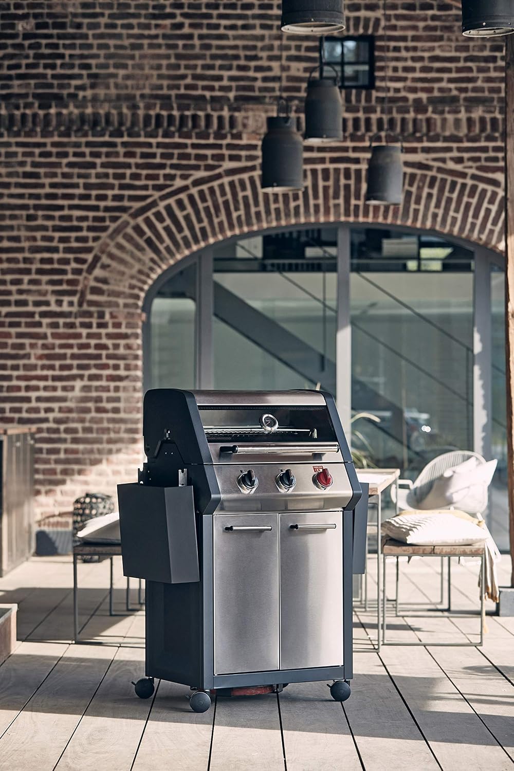 Enders® Gasgrill MONROE PRO X 3 S TURBO, 3-Edelstahlbrenner, Sichtfenster, HEAT RANGE™, SWITCH GRID™, 800 °C TURBO ZONE™, SIMPLE CLEAN™, #8374