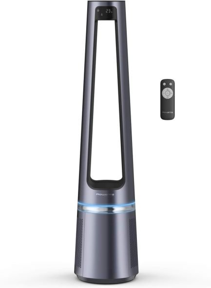 Rowenta QU5062 Eclipse 3in1 Luftreiniger | Heizlüfter | Ventilator | filtert 99,9% der Partikel | für 30 m2 Raumgre | schnelle Heizung bis zu 35°C | automatischer Tag- und Nachtmodus | Schwarz/Grau 1