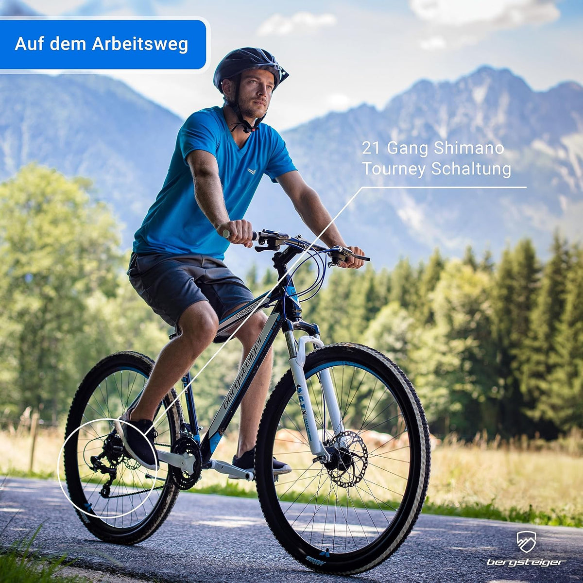 Bergsteiger Canberra 26/29 Zoll Mountainbike Hardtail MTB 21 Gang Alurahmen