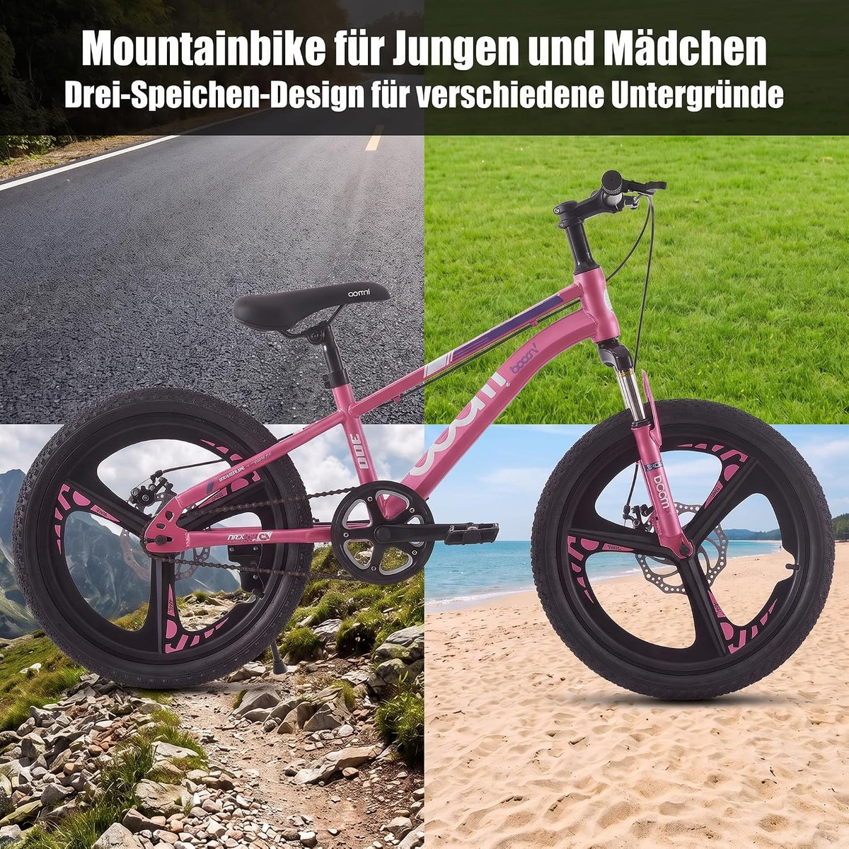 Kinderfahrrad Mountainbike für Jungen Mädchen 6-15 Jahre